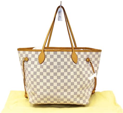 louis vuitton neverfull damier azur mm ivorie grey|louis vuitton damier canvas neverfull.